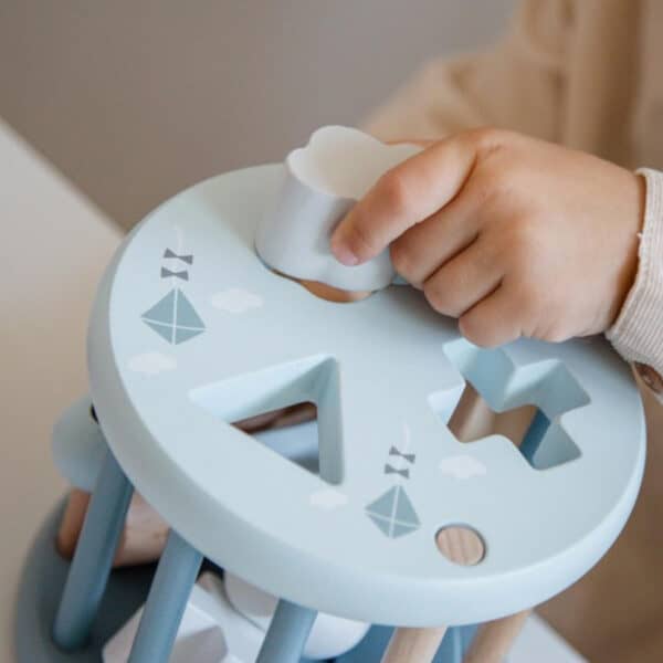 Label Label Holz Sortierbox Blau Kindrhand