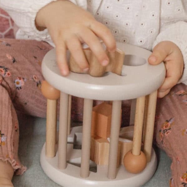 Label Label Holz Sortierbox Nougat Hand