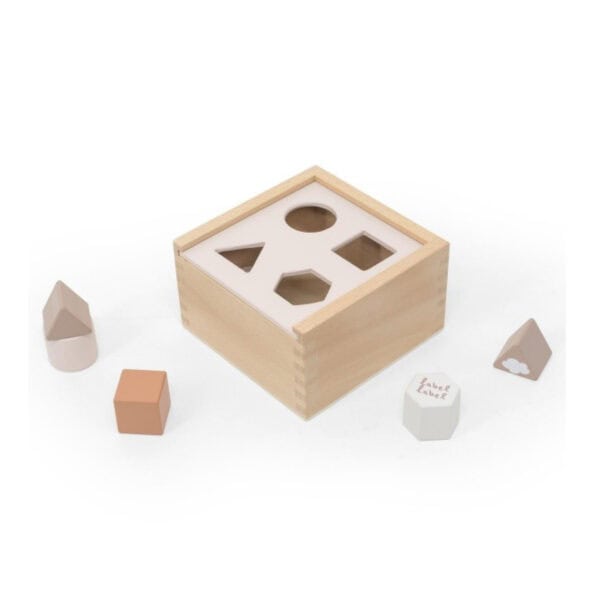 Label Label Holz Sortierbox Nougat eckig Bausteine