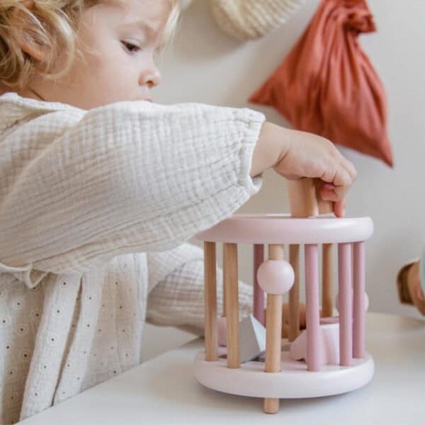 Label Label Holz Sortierbox Rosa Kind