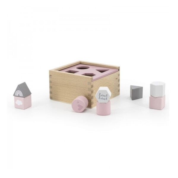 Label Label Holz Sortierbox eckig Rosa