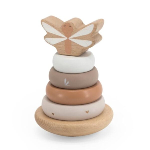 Label Label Holz Stapelturm Nougat