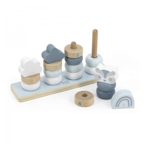 Label Label Holz Steckspiel Ringe blau Bausteine