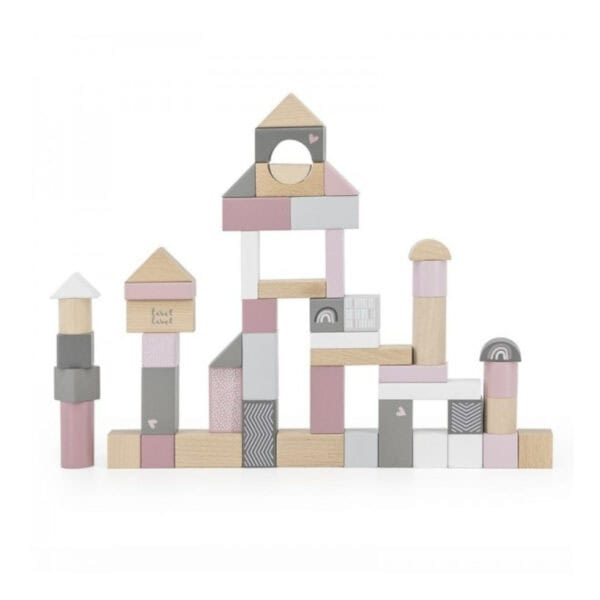 Label Label Holzblöcke Rosa