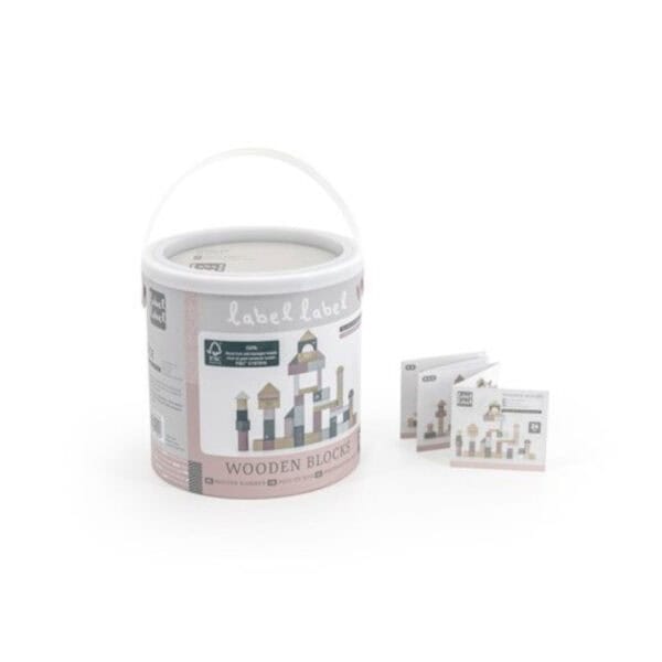 Label Label Holzblöcke Rosa Verpackung