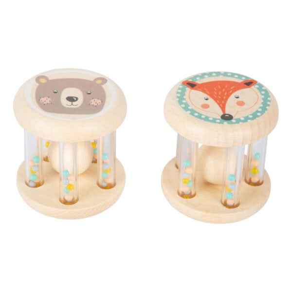 Small Foot Babyrassel Holz Pastell Tiere 2er