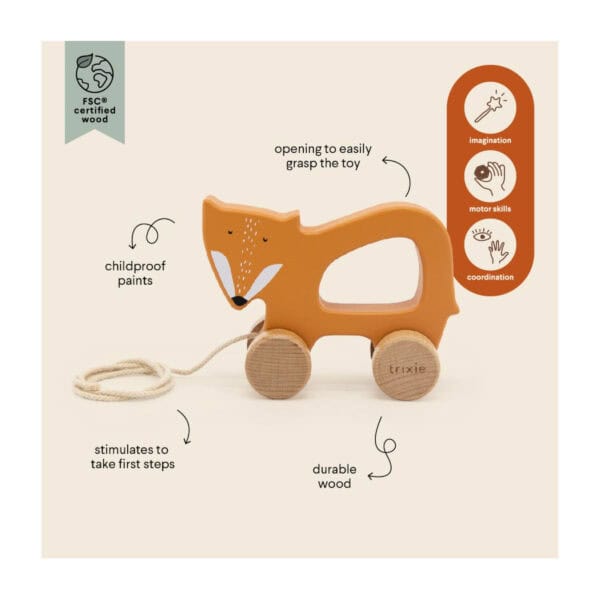 Trixie Baby Holz Nachziehtier Mr. Fox Eigenschaften