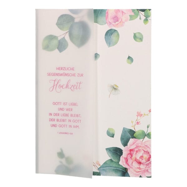 Glückwunschkarte - Herzliche Segenswünsche zur Hochzeit Rosen