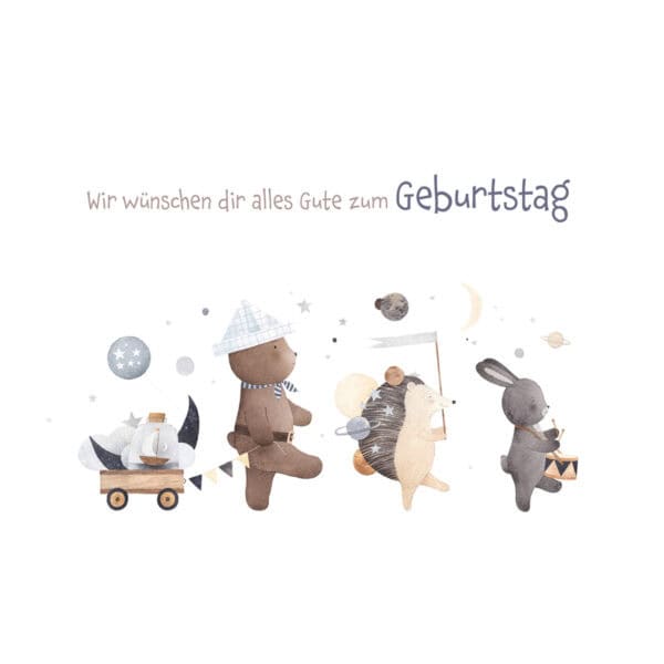 Glückwunschkarte zum Kindergeburtstag - Wir wünschen dir alles Gute zum Geburtstag
