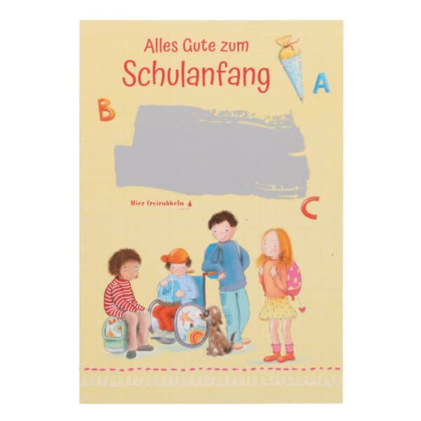 Rubbelkarte - Alles Gute zum Schulangang Gelb
