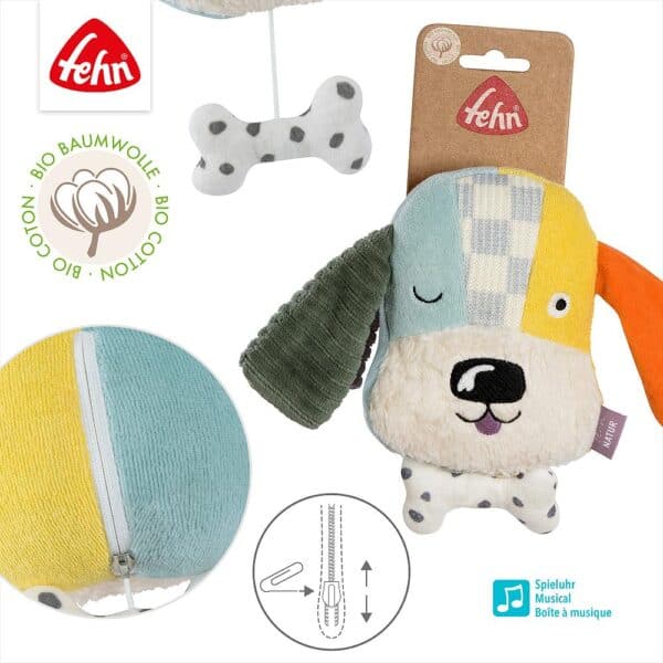 Mini-Spieluhr Hund NATUR Details 1