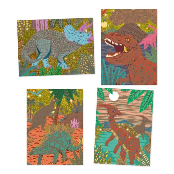 djeco-kratzbilder-zeitalter-dinosaurier-inhalt