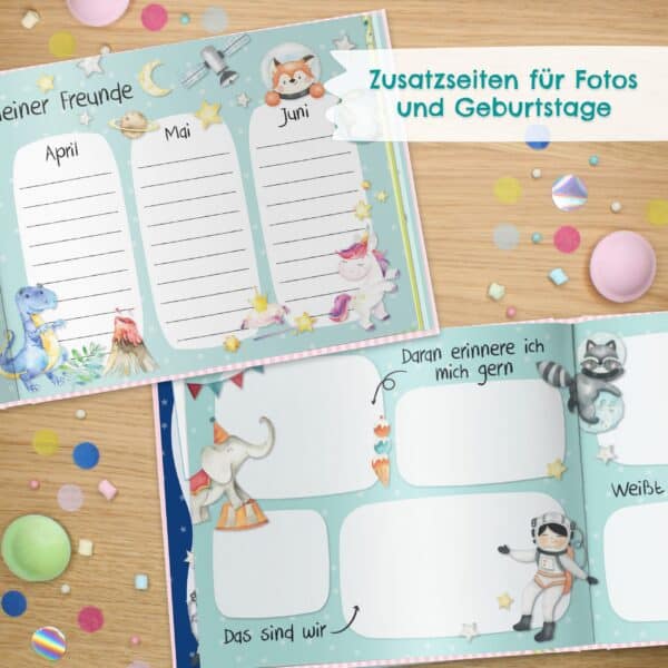 Papierdrachen Meine Kindergartenfreunde Türkis Inhalt 3