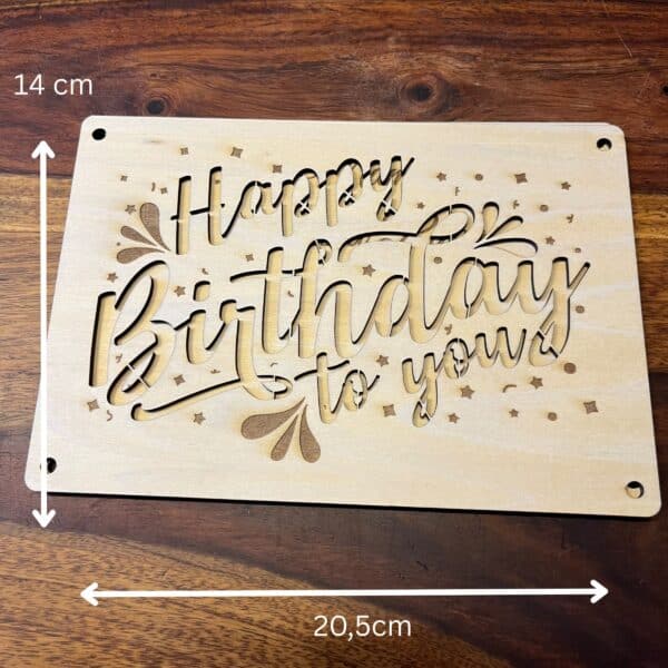 Geldgeschenk Holz Happy Birthday
