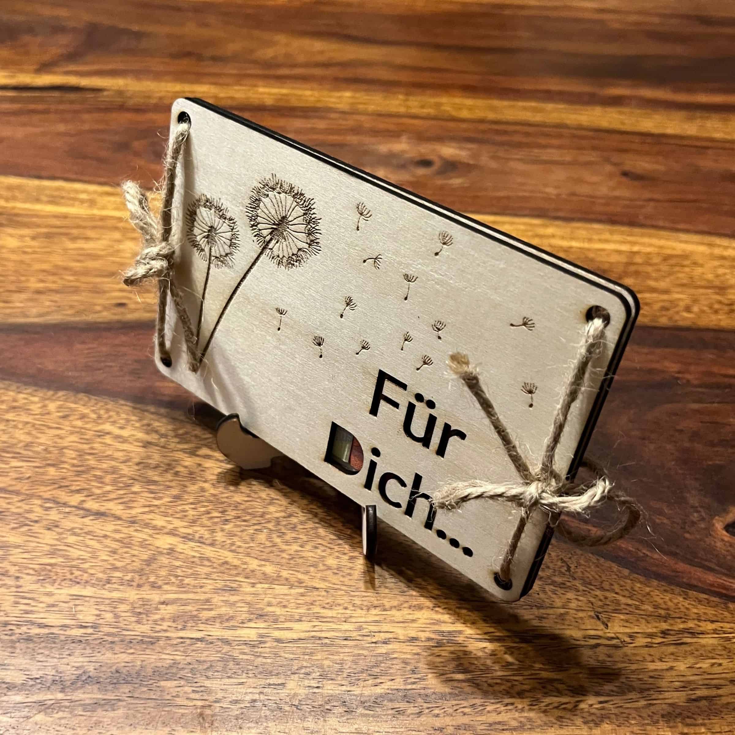 Kleine Holz-Geldgeschenkkarte "Für Dich" in 2 Größen - Image 3