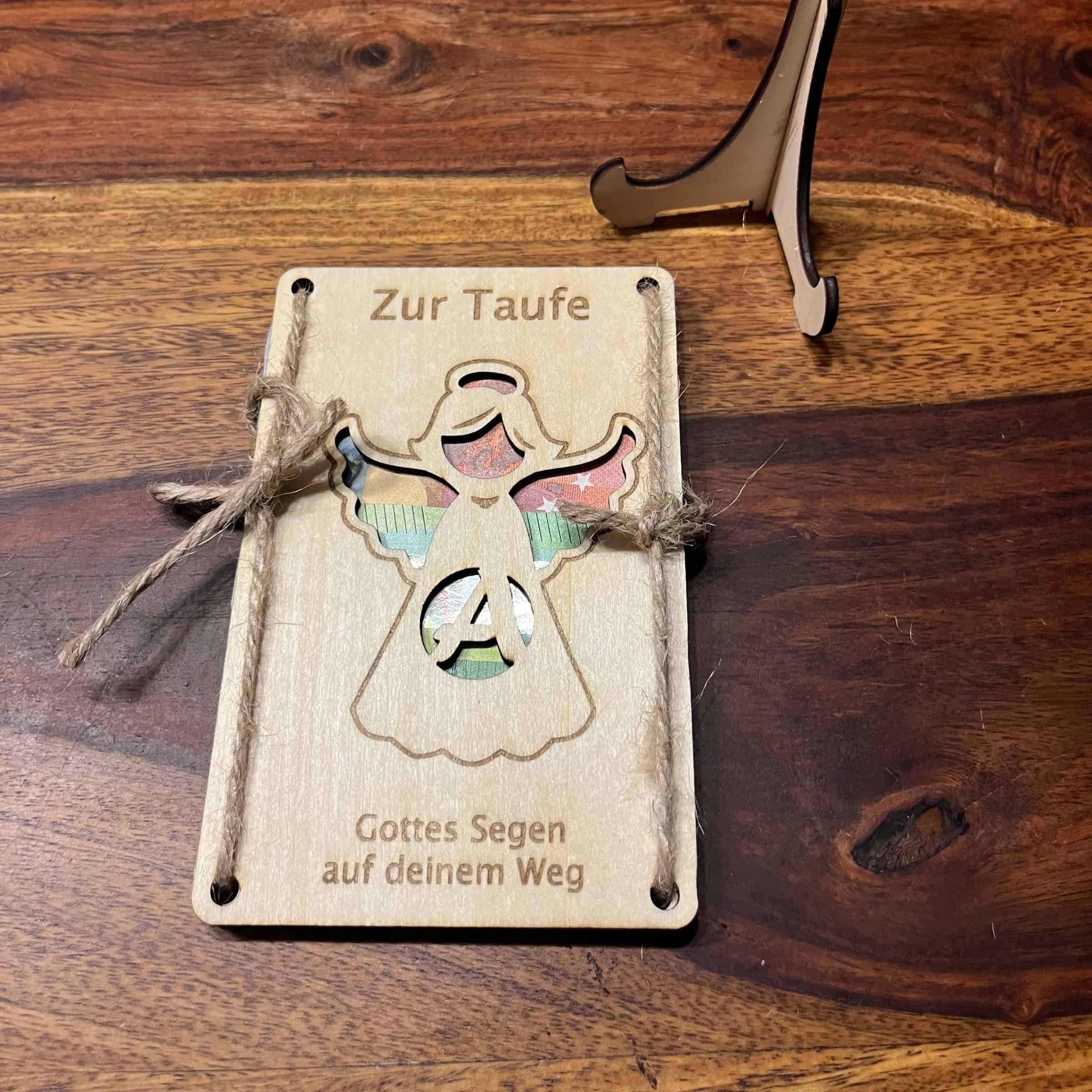 holz-geldgeschenkkarte-taufe engel-name